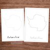 Montessori Antarctica tracing pages with outline and dotted versions for handwriting practice and geography lessons. Perfect for Montessori education and early learning activities.