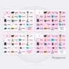 Montessori Pink Series CVC control charts with real-life images and phonetic words for early reading, self-correction, and preschool literacy practice.